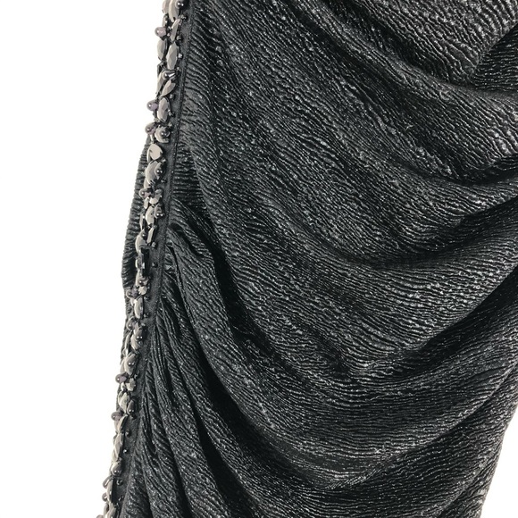 HAILEY ADRIANNA PAPELL ONE SHOULDER Rushed Beaded Dress Size 8 - Picture 8 of 9